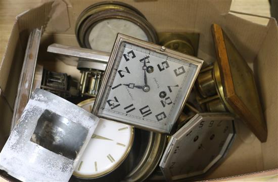 A box of clock mechanisms / parts